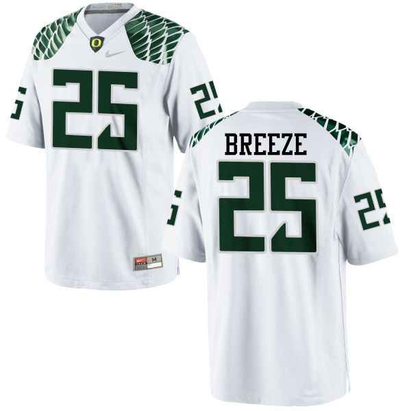Men #25 Brady Breeze Oregon Ducks College Football Jerseys-White - Click Image to Close